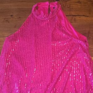 SHEIN Fuchsia Sequin Detail Top